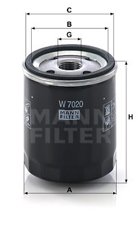Oil Filter MANN-FILTER W7020