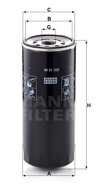 Filter, operating hydraulics MANN-FILTER W11102