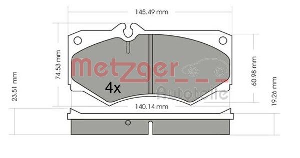 Brake Pad Set, disc brake METZGER 1170351