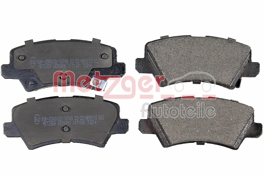 Brake Pad Set, disc brake METZGER 1171001