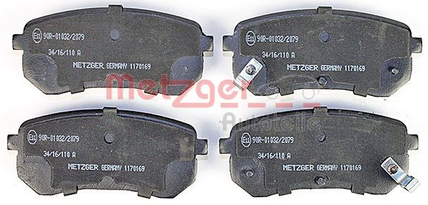 Brake Pad Set, disc brake METZGER 1170169 2