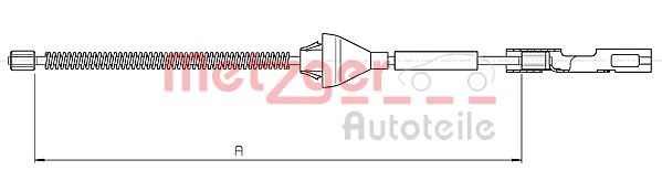 Cable Pull, parking brake METZGER 10.5365