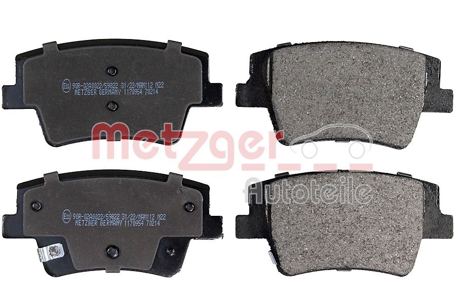 Brake Pad Set, disc brake METZGER 1170954