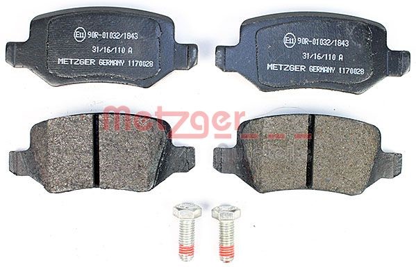 Brake Pad Set, disc brake METZGER 1170028 2
