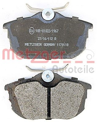 Brake Pad Set, disc brake METZGER 1170118 3