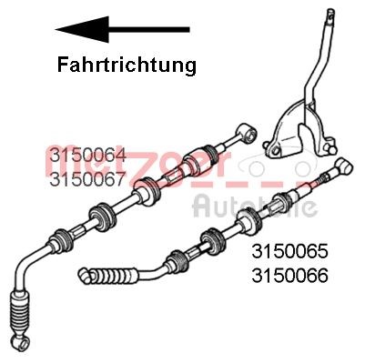 Cable Pull, manual transmission METZGER 3150064