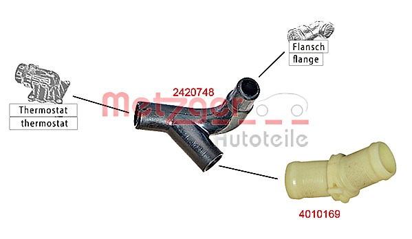 Coolant Pipe METZGER 4010169 2