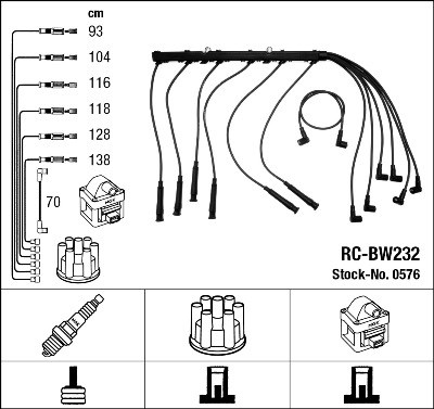Ignition Cable Kit NGK 0576