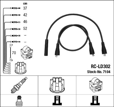 Ignition Cable Kit NGK 7104