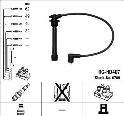 Ignition Cable Kit NGK 0709