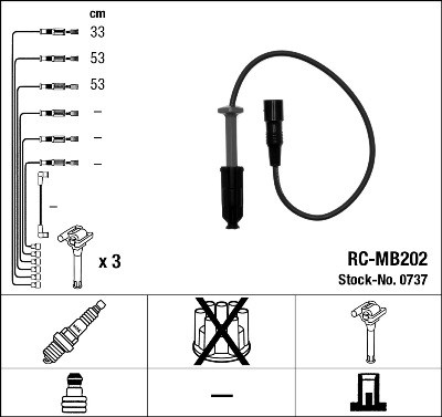 Ignition Cable Kit NGK 0737