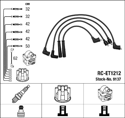 Ignition Cable Kit NGK 9137
