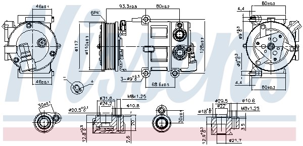 Compressor, air conditioning NISSENS 890179 6