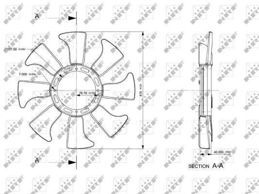Fan Wheel, engine cooling NRF 49867 5