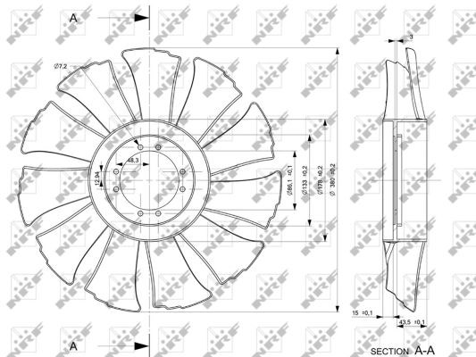 Fan Wheel, engine cooling NRF 49846 2