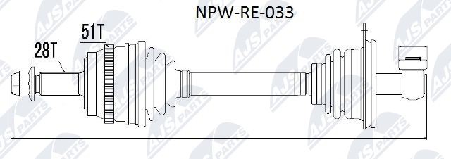 Drive Shaft NTY NPW-RE-033