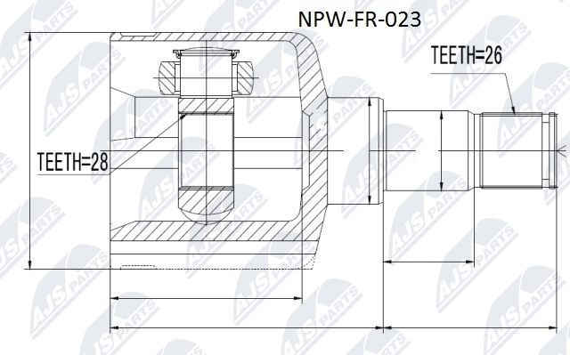 Joint Kit, drive shaft NTY NPW-FR-023