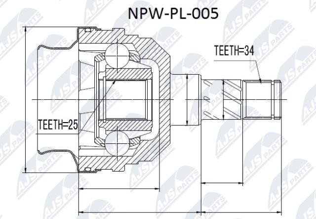Joint Kit, drive shaft NTY NPW-PL-005