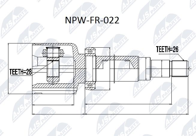 Joint Kit, drive shaft NTY NPW-FR-022