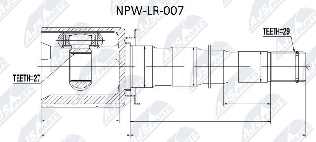 Joint Kit, drive shaft NTY NPW-LR-007