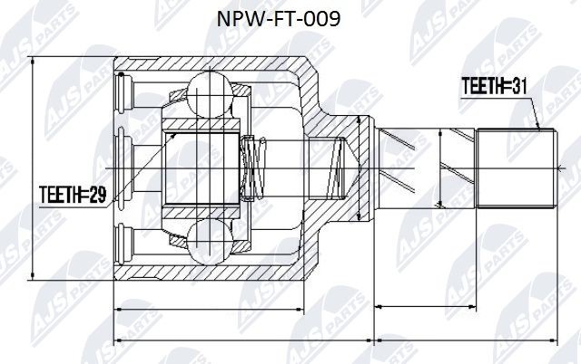 Joint Kit, drive shaft NTY NPW-FT-009