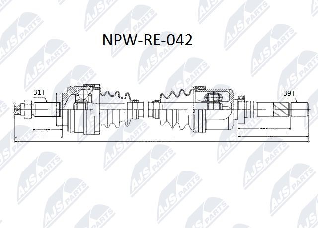 Drive Shaft NTY NPW-RE-042