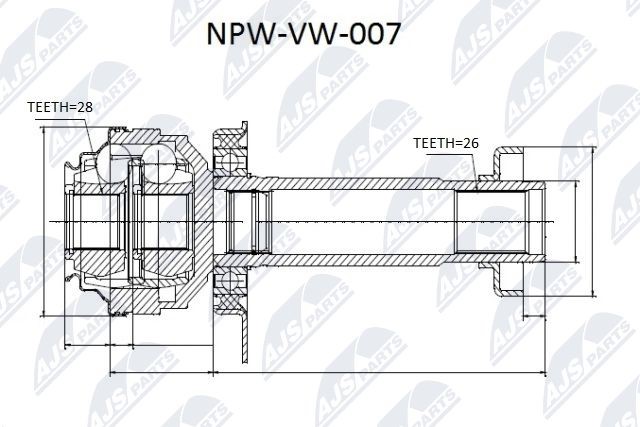 Joint Kit, drive shaft NTY NPW-VW-007