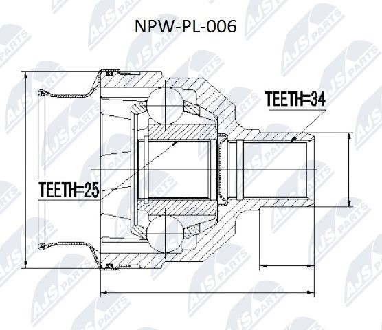 Joint Kit, drive shaft NTY NPW-PL-006