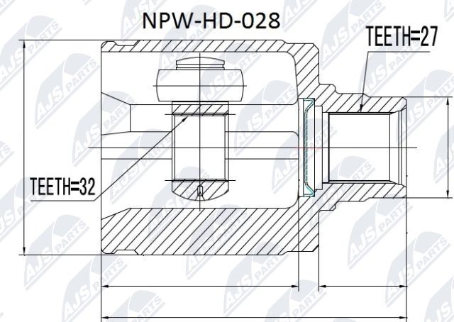 Joint Kit, drive shaft NTY NPW-HD-028