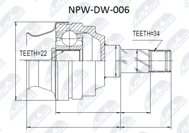 Joint Kit, drive shaft NTY NPW-DW-006