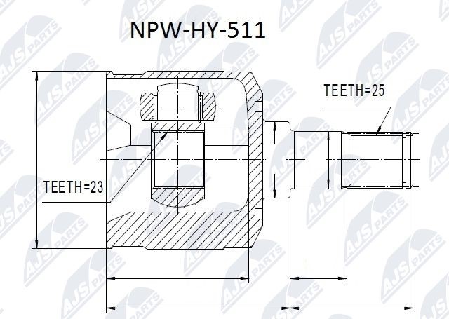 Joint Kit, drive shaft NTY NPW-HY-511
