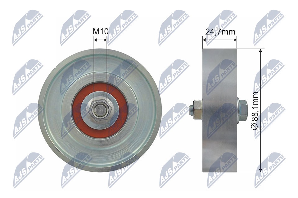 Deflection/Guide Pulley, V-ribbed belt NTY RNK-TY-006