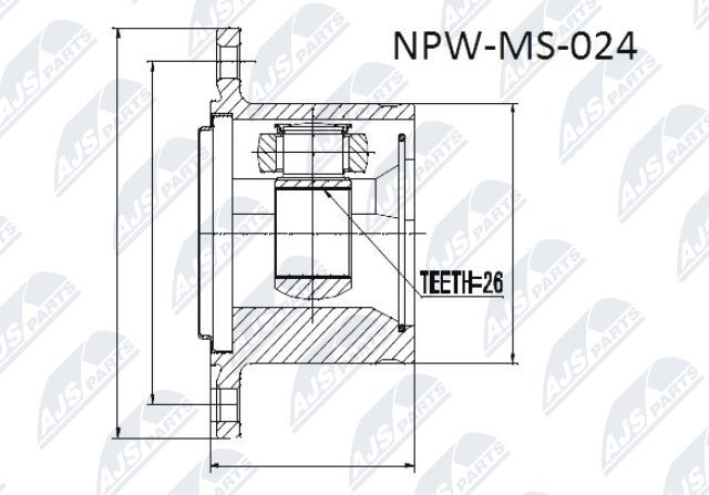 Joint Kit, drive shaft NTY NPW-MS-024