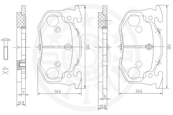 Brake Pad Set, disc brake OPTIMAL 9858 3