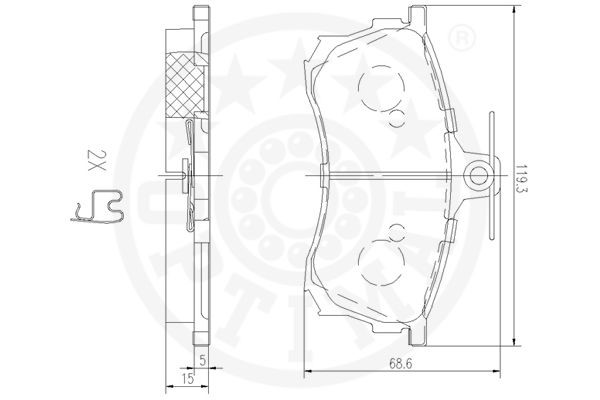 Brake Pad Set, disc brake OPTIMAL 10056 3