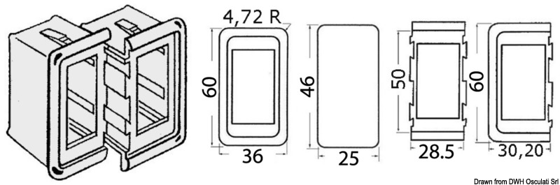 Plastic bezel for switch, right/left insert Cars245 Marine parts 14.197.31