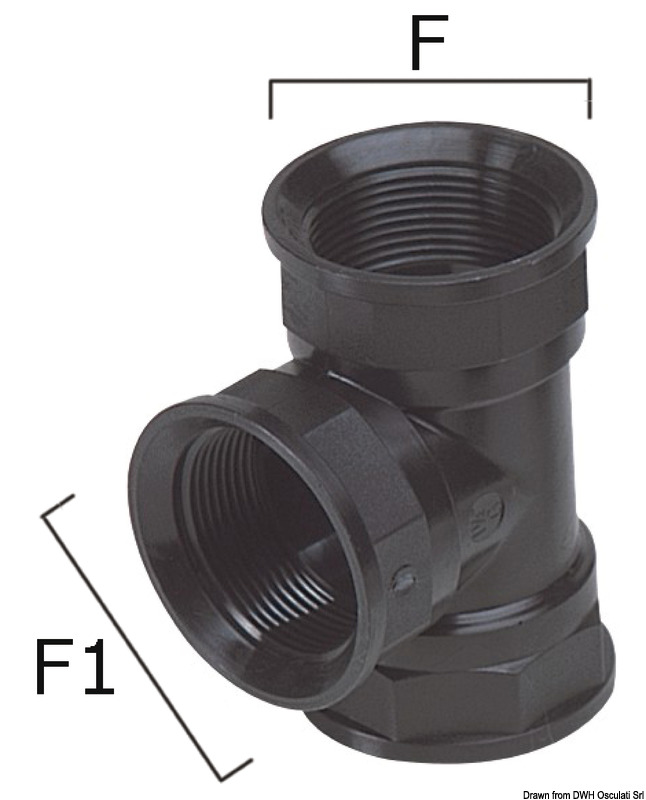Thermopolymer T-joint 1/2"-1/2" Cars245 Marine parts 17.237.50