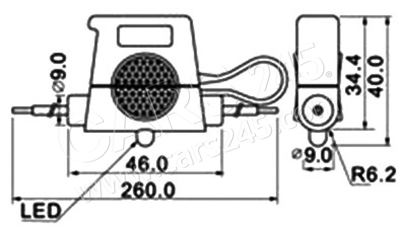 Watertight fuse holder with warning LED light Cars245 Marine parts 14.115.20 2