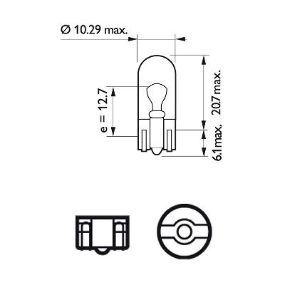 Bulb, clearance/end outline marker light PHILIPS 13961CP 3