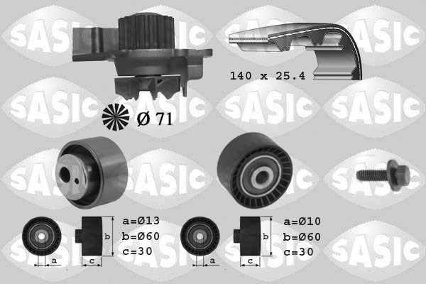 Water Pump & Timing Belt Kit SASIC 3900010