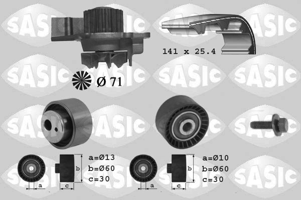 Water Pump & Timing Belt Kit SASIC 3900012