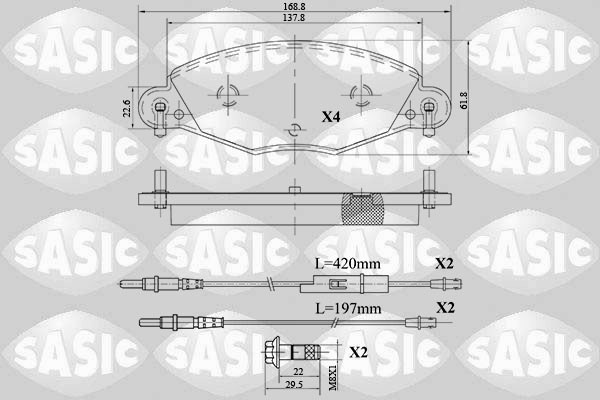 Brake Pad Set, disc brake SASIC 6210062