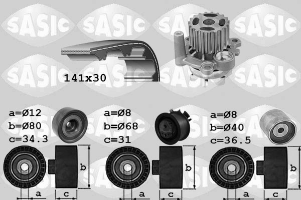 Water Pump & Timing Belt Kit SASIC 3906053