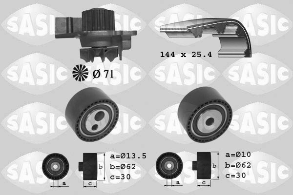 Water Pump & Timing Belt Kit SASIC 3900027