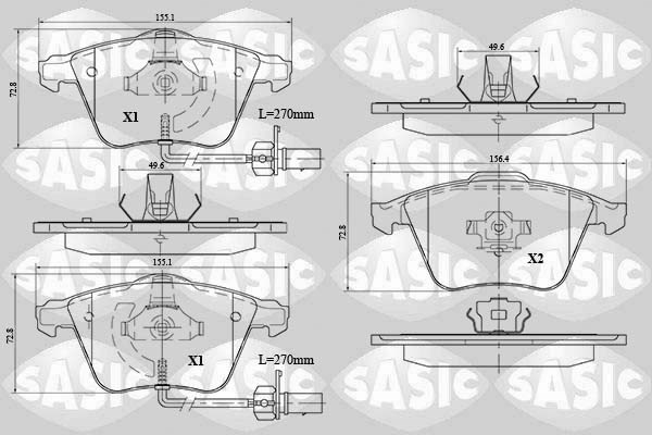 Brake Pad Set, disc brake SASIC 6216074