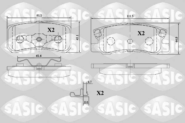 Brake Pad Set, disc brake SASIC 6210071