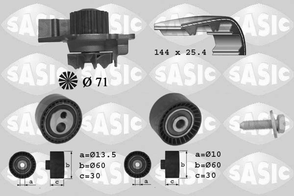 Water Pump & Timing Belt Kit SASIC 3900013