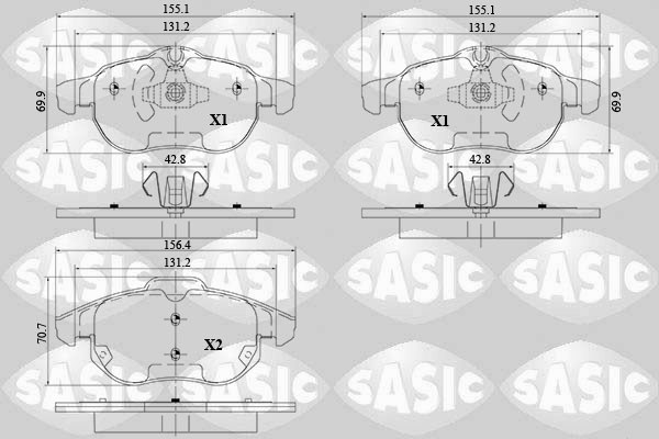 Brake Pad Set, disc brake SASIC 6216095