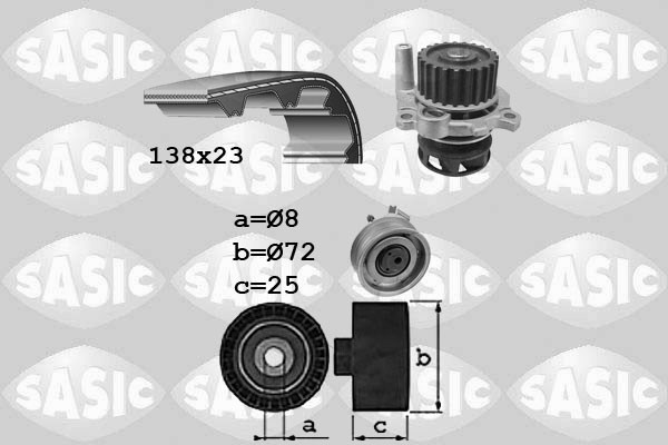 Water Pump & Timing Belt Kit SASIC 3906091