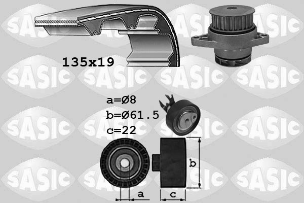 Water Pump & Timing Belt Kit SASIC 3906065